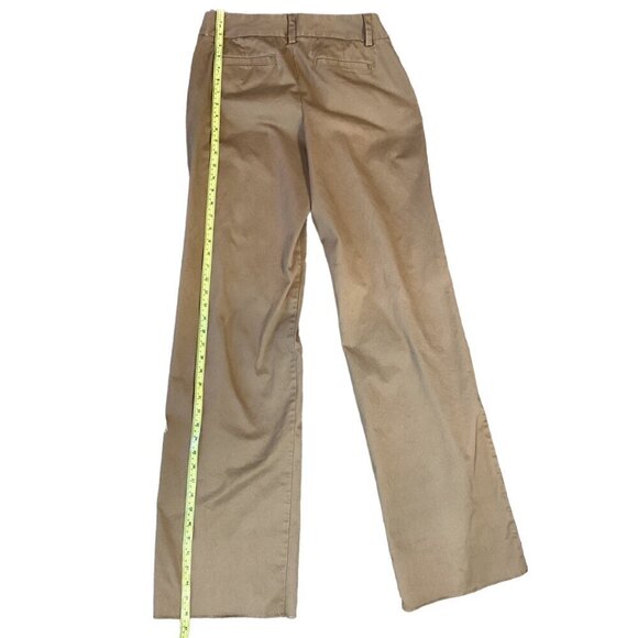 Lands' End Mid-rise Wide Leg Pants Sz 6 Unhemmed/Raw Edge Tan-Brown 290B - Picture 7 of 13